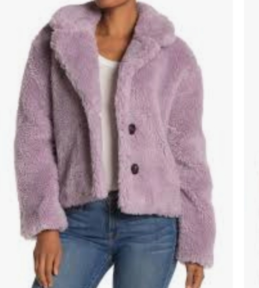 AVEC LES FILLE Crop Faux Fur Jacket